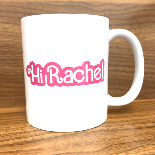 Hi Barbie Customized Name Mug - White