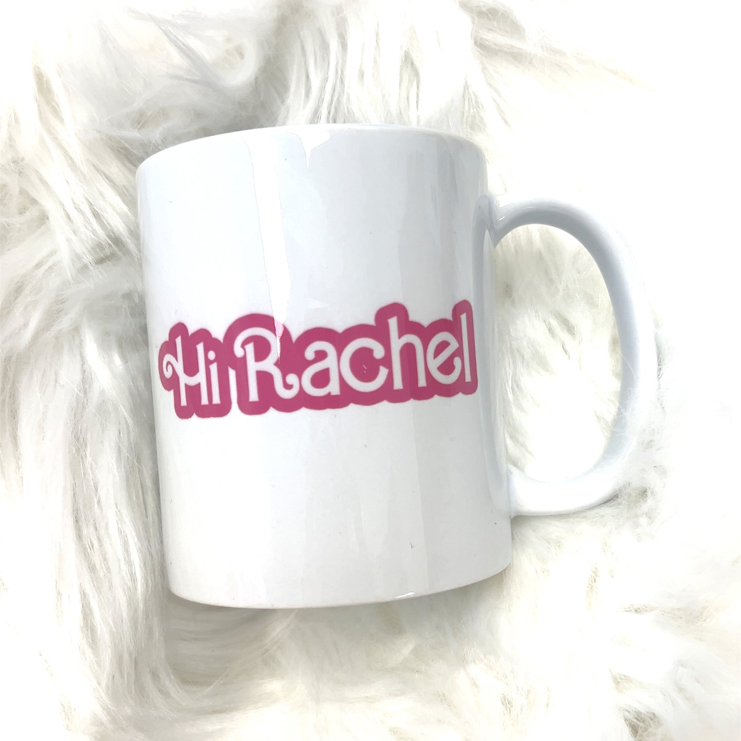Hi Barbie Customized Name Mug - White