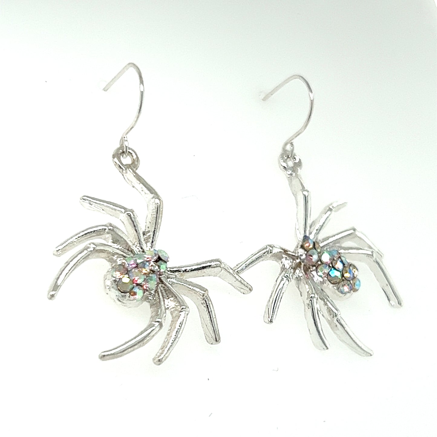 Crystal Rhinestone Spider Dangle Earrings