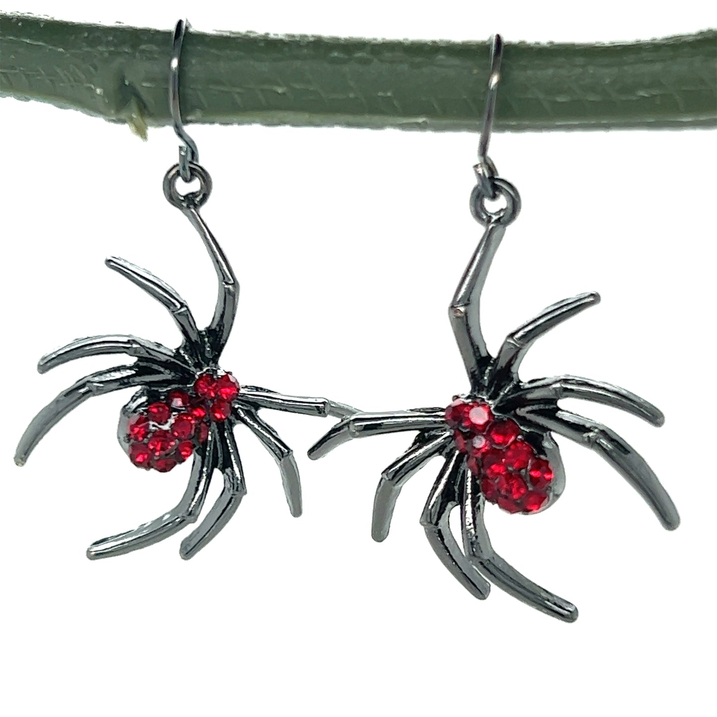 Crystal Rhinestone Spider Dangle Earrings