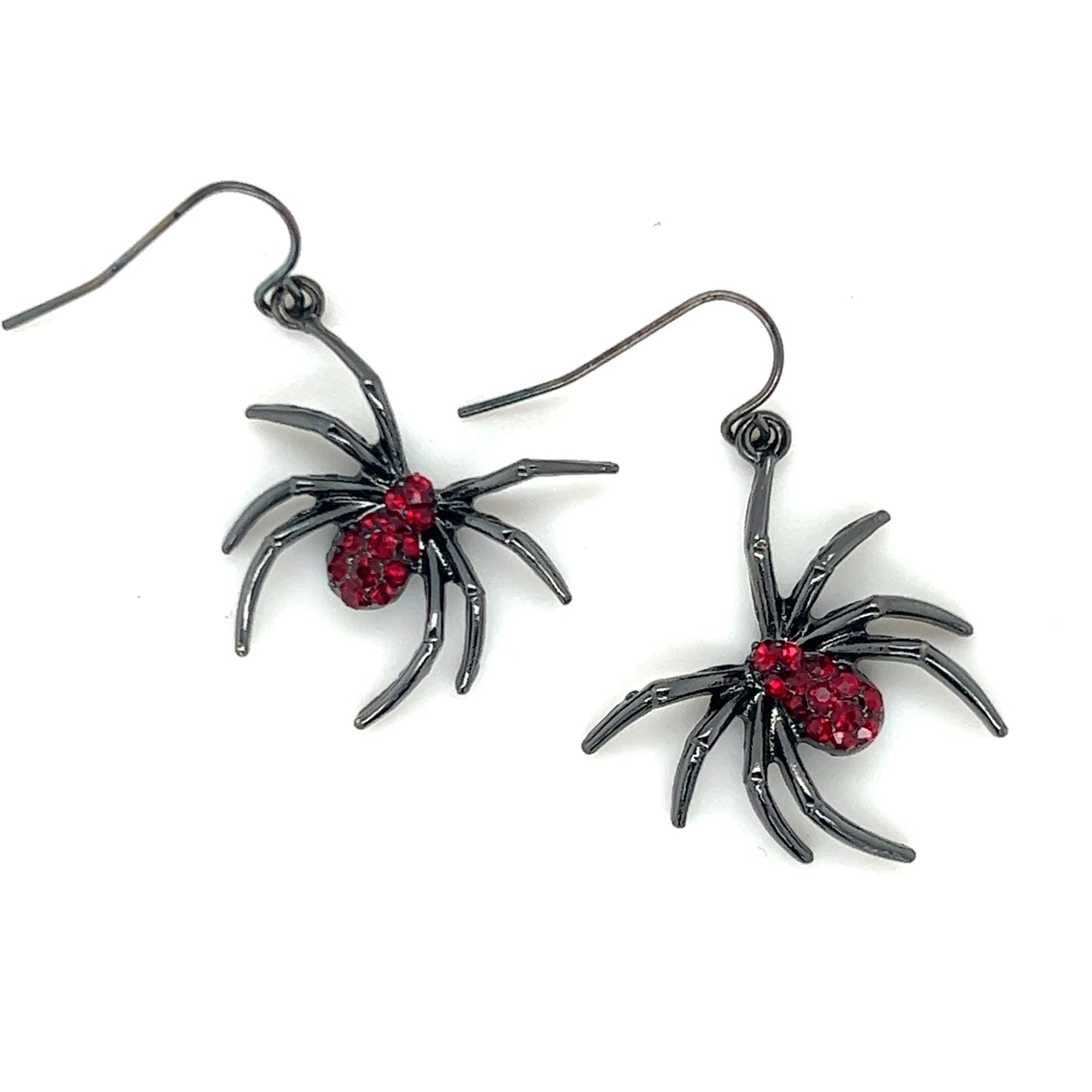 Crystal Rhinestone Spider Dangle Earrings