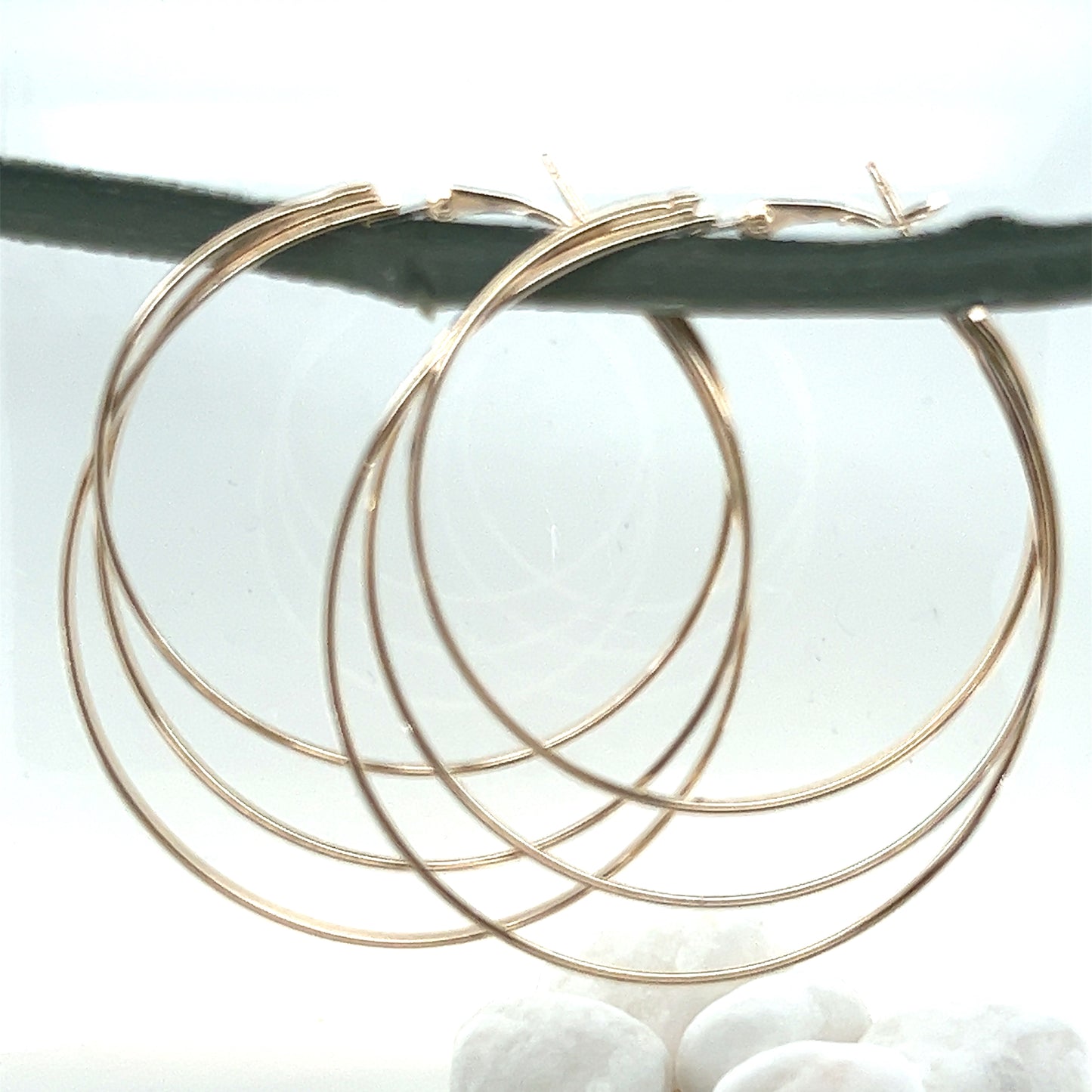 Triple Layer Band Textured Hoop Earring