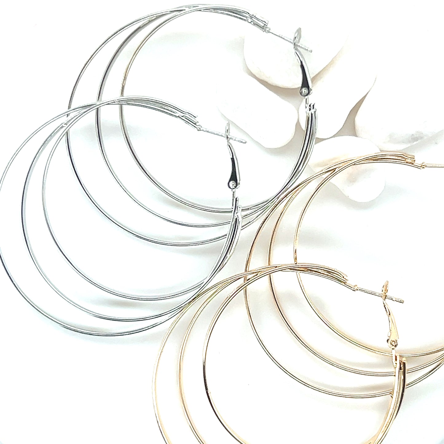 Triple Layer Band Textured Hoop Earring