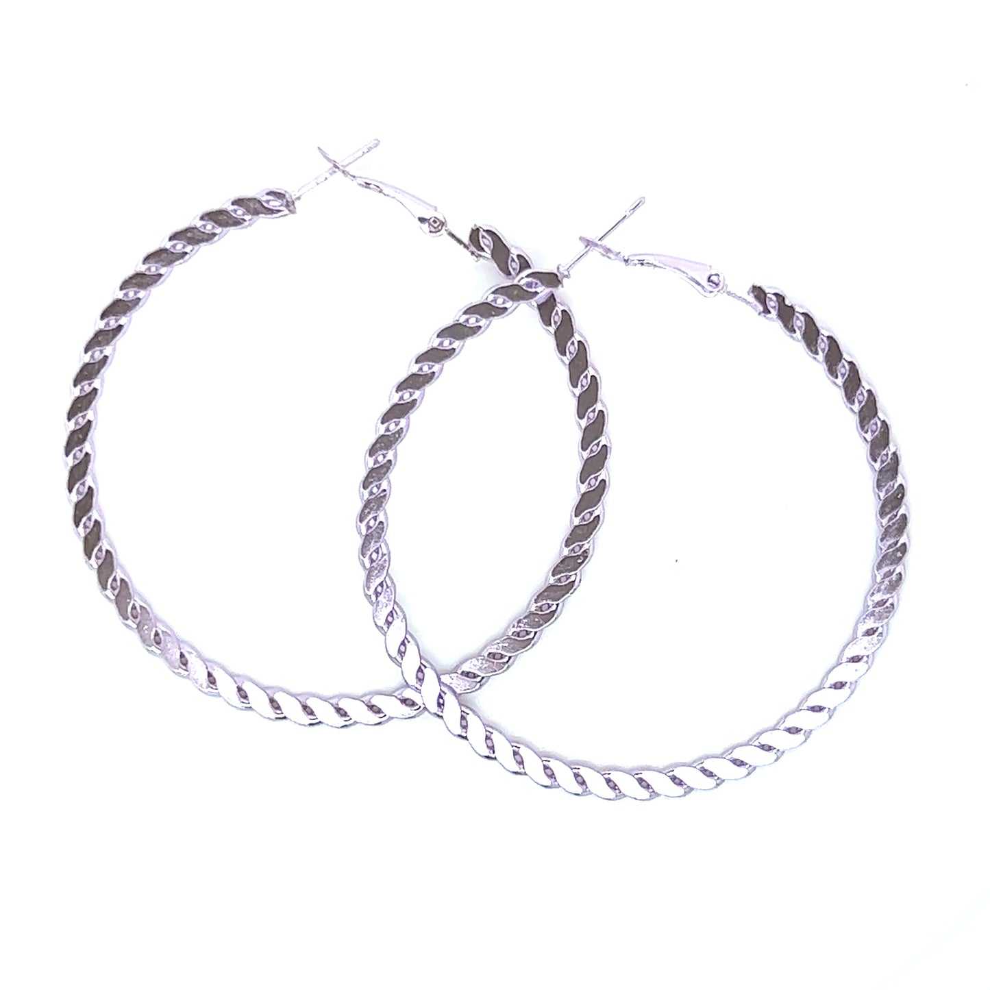 Fixed Chain Link Metallic Hoop Earrings - In 6 Colors