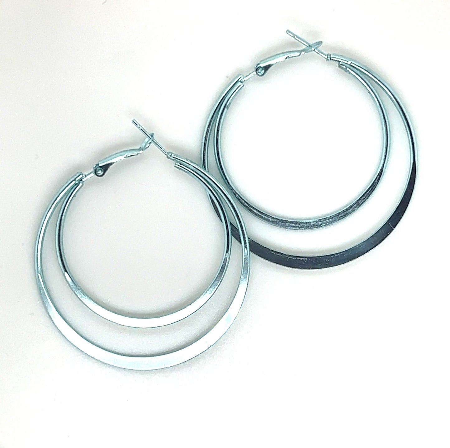 Metallic Double Hoop Earrings