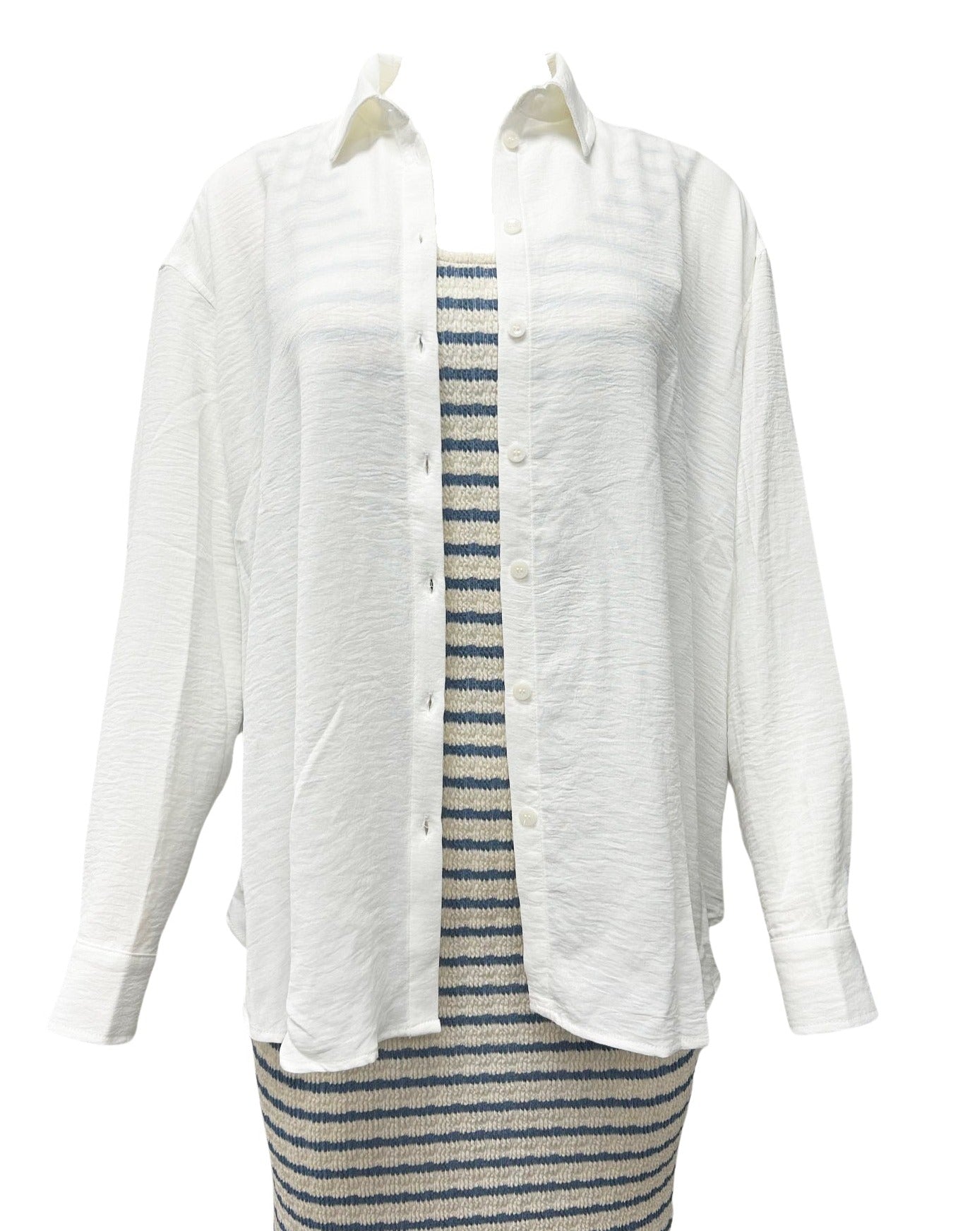 Airflow Button Down Long Sleeve Shirt - Ivory