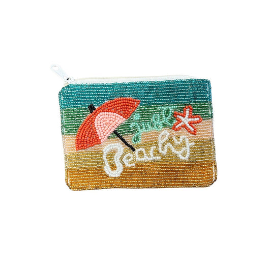 Just Beachy Beaded Zipper Coin & Card Bag