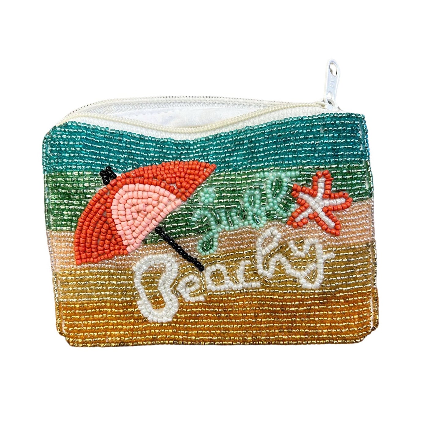 Just Beachy Beaded Zipper Coin & Card Bag
