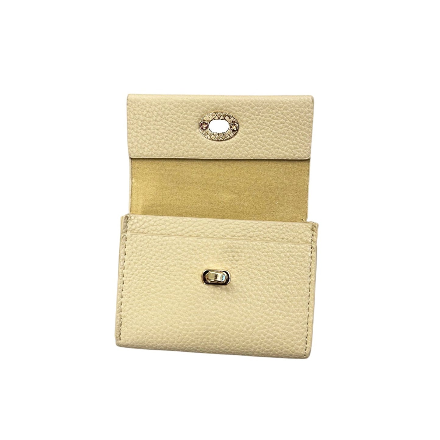 Turn Lock Faux Leather Wallet With Gold Clasp- In 3 Colors