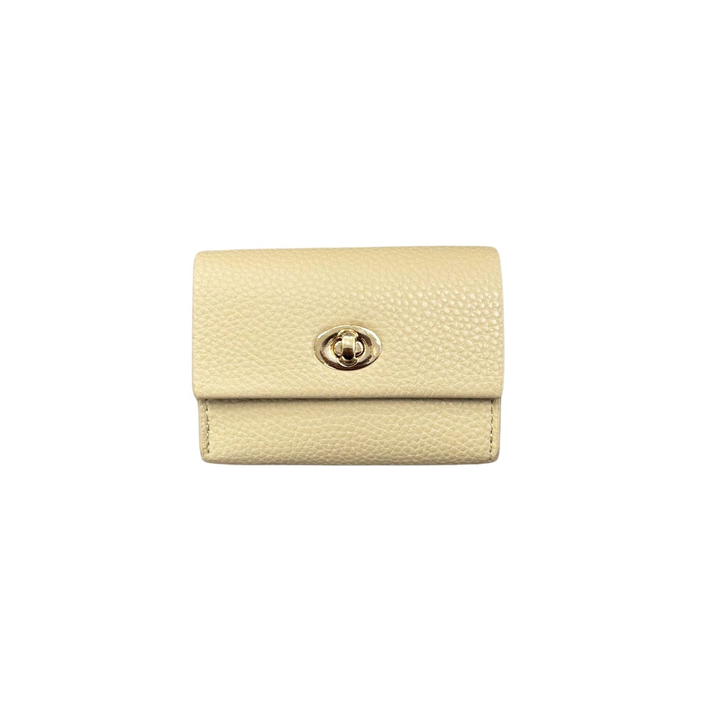 Turn Lock Faux Leather Wallet With Gold Clasp- In 3 Colors