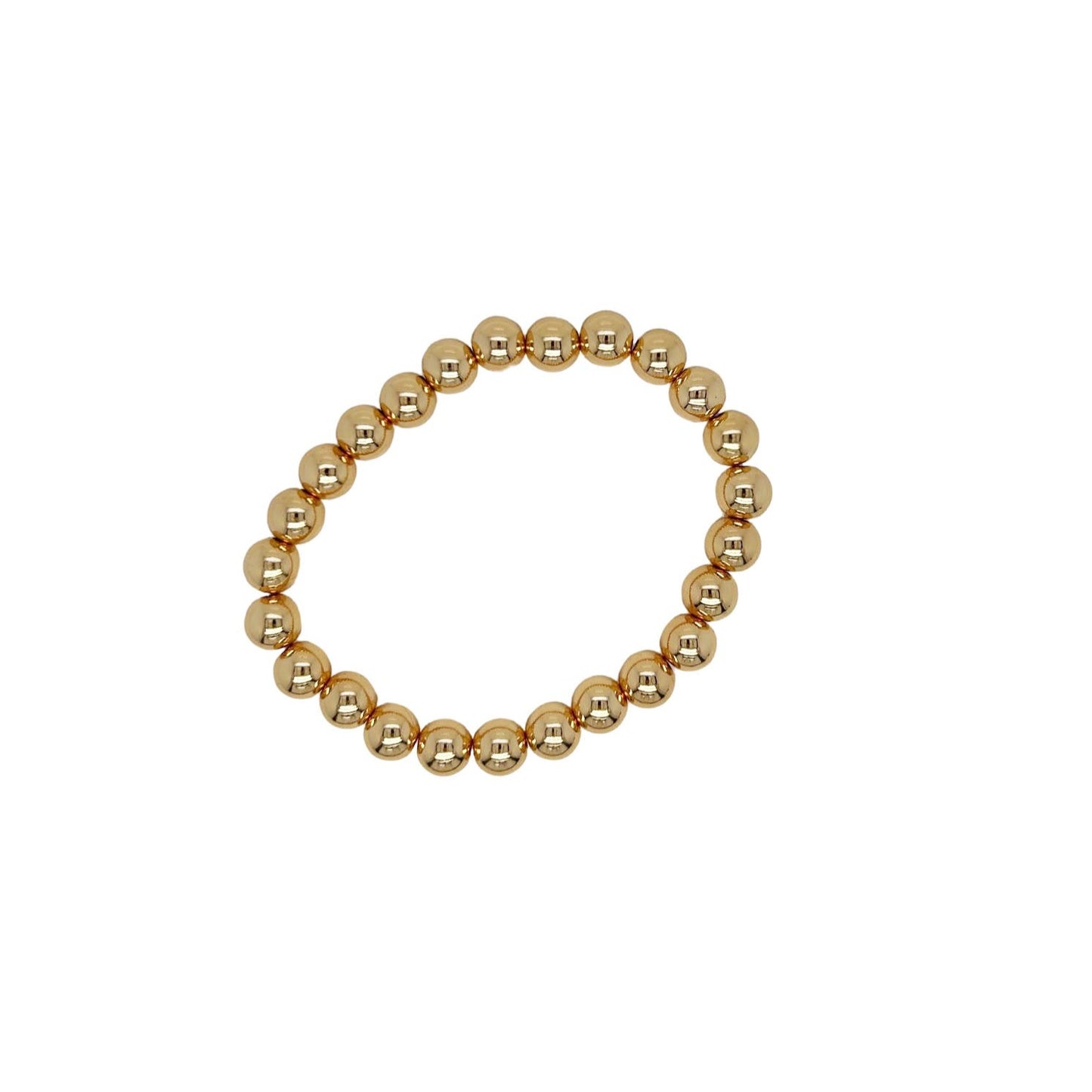 Gold Round Beaded Stretch Bracelet - In 3 Sizes