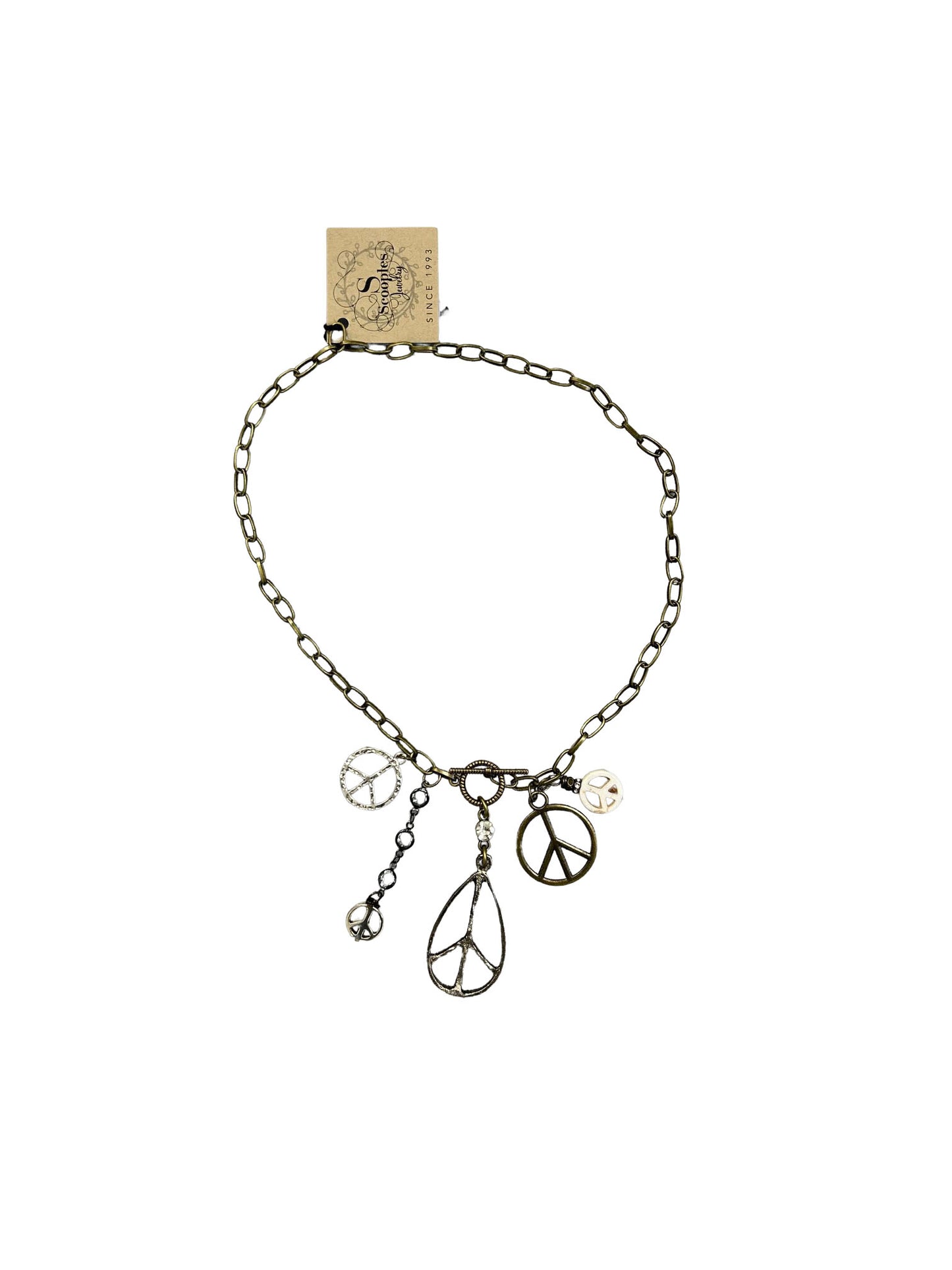 Gypsy Peace 5 Charm Toggle Necklace