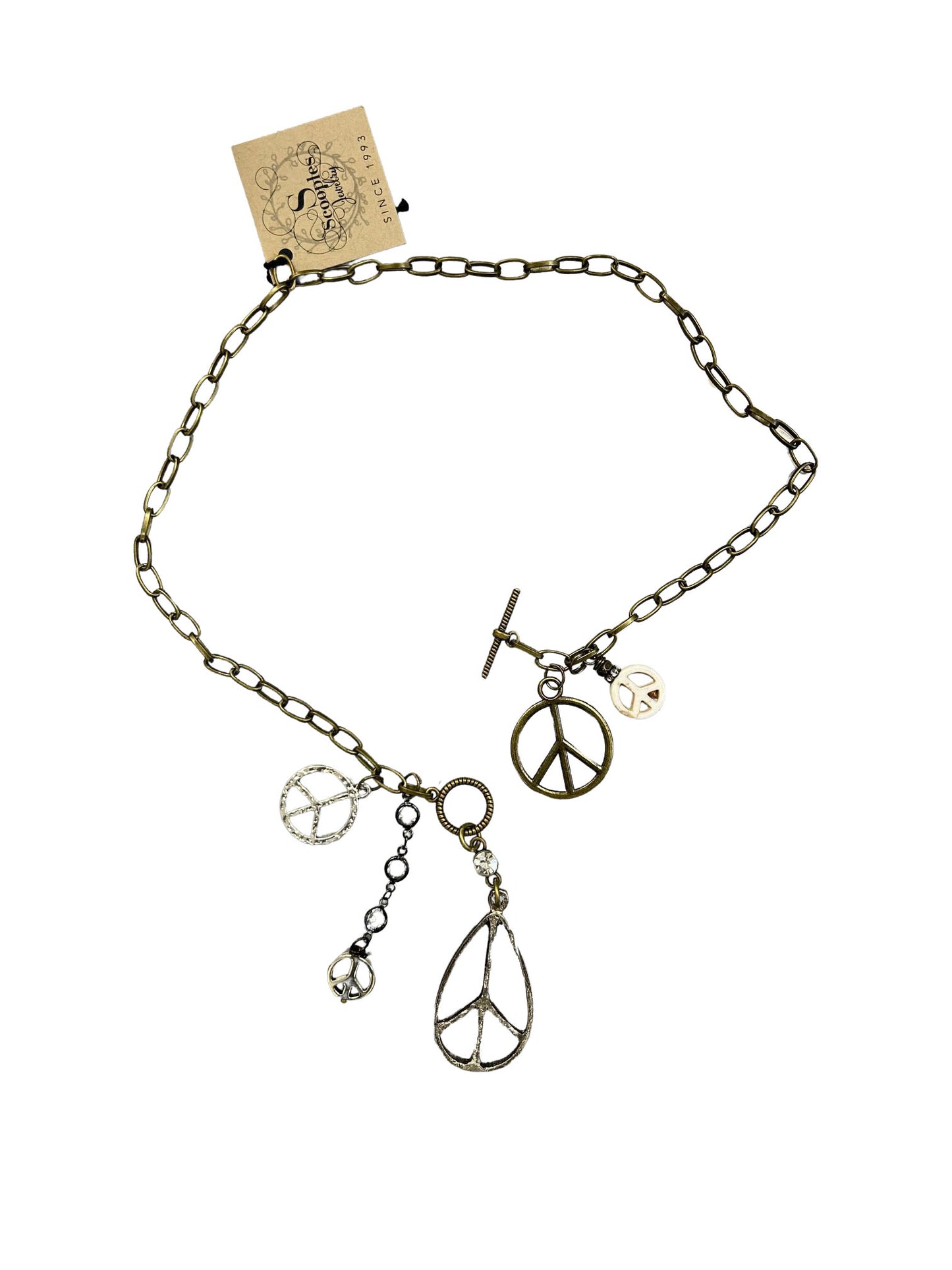 Gypsy Peace 5 Charm Toggle Necklace