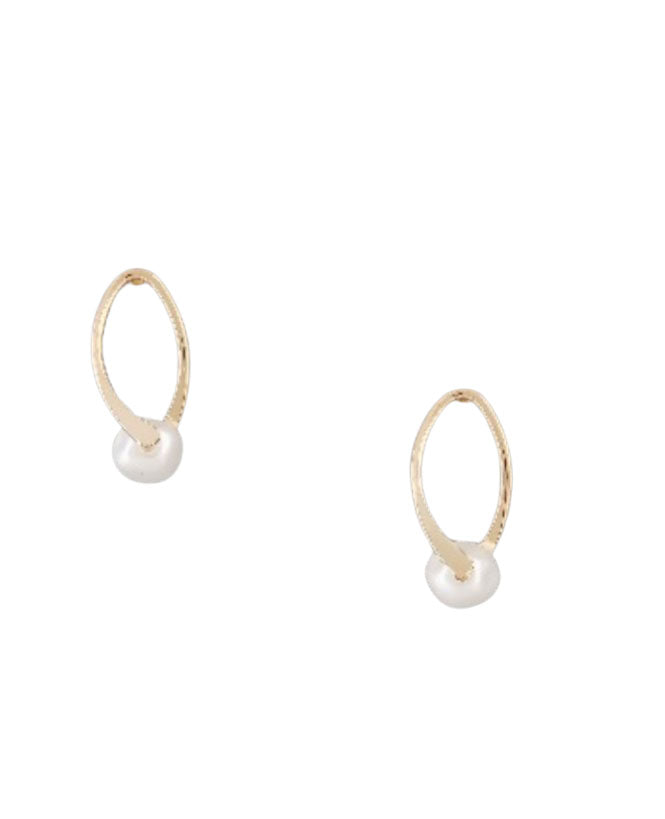 Pearl Drop Classic Twist Post Earrings - Gold