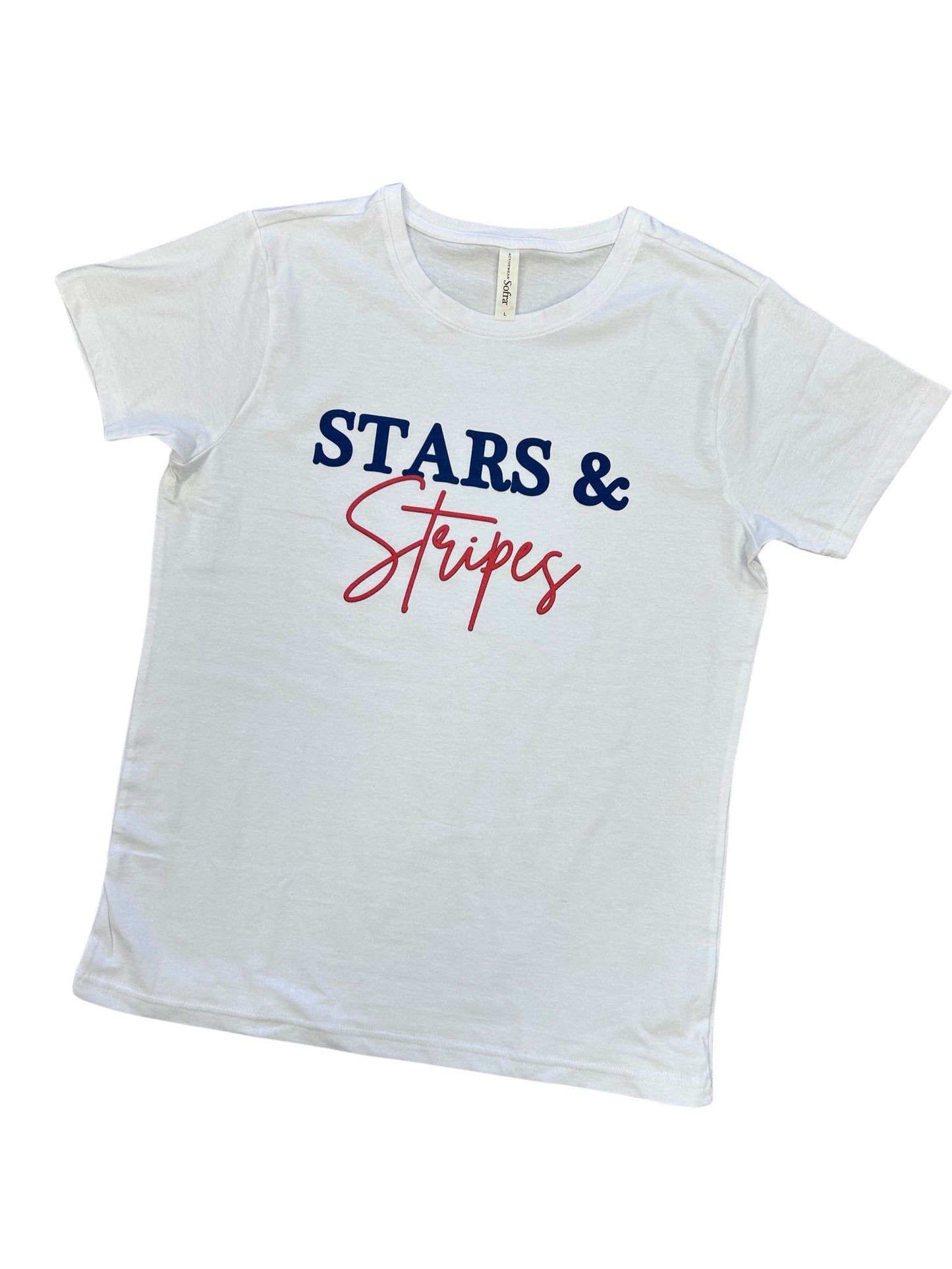 Stars & Stripes Short Sleeve Ladies fit Tee - White
