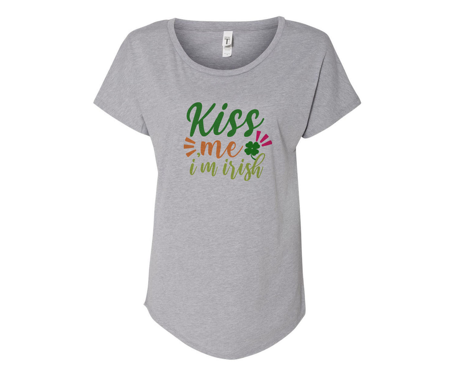 Kiss Me I'm Irish Pajama Set With Polka Dot Fleece Pants