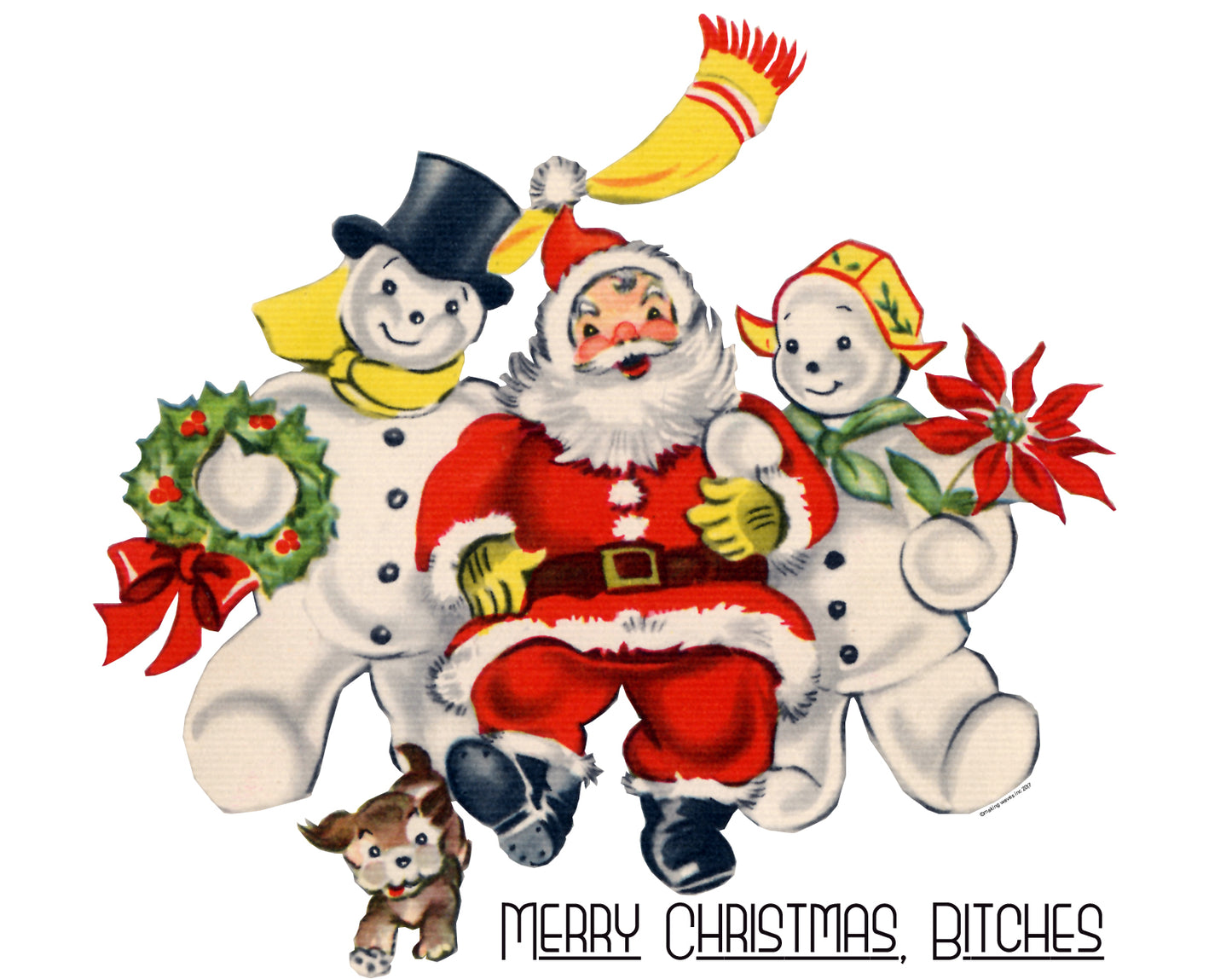 Merry Christmas Bitches Ladies Tee - White