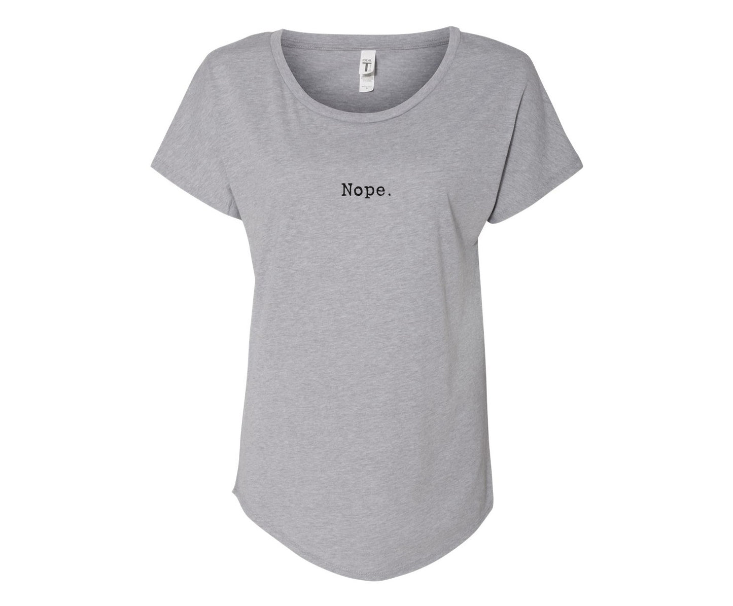 Nope Ladies Tee Shirt - In Grey & White