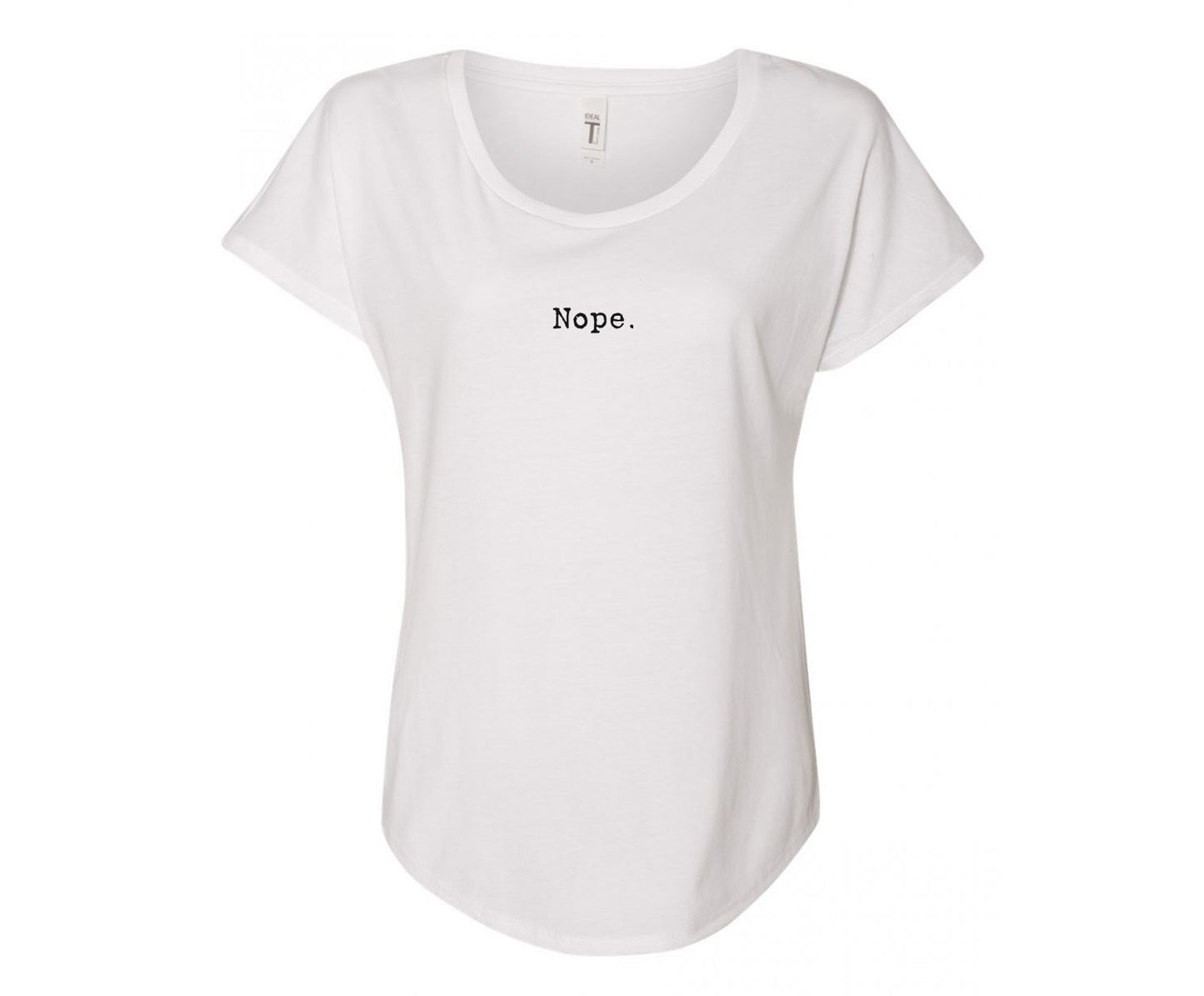 Nope Ladies Tee Shirt - In Grey & White