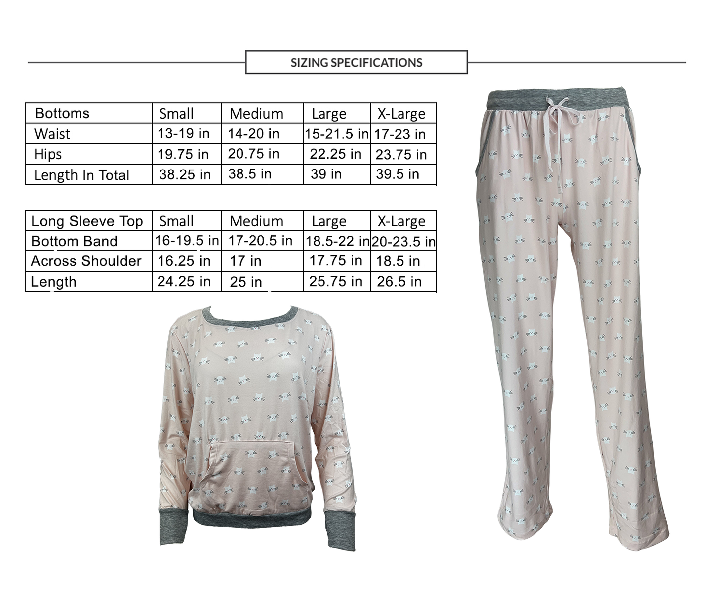 Cat Hair Don't Care Women's 3 Piece Pajama Set - In 3 Color Choices