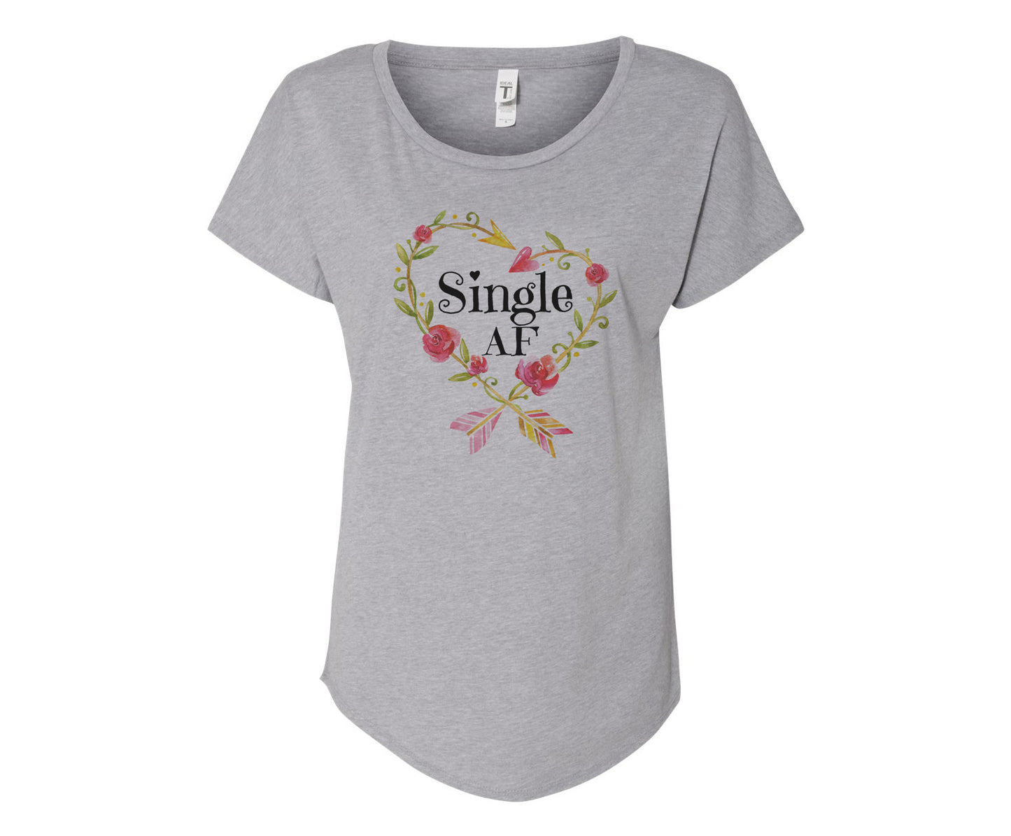 Single AF Ladies Tee Shirt - In Grey & White