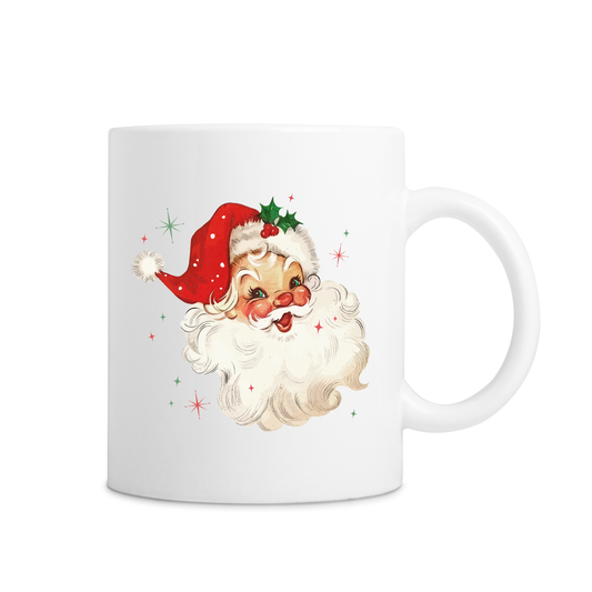 Vintage Santa Mug - White