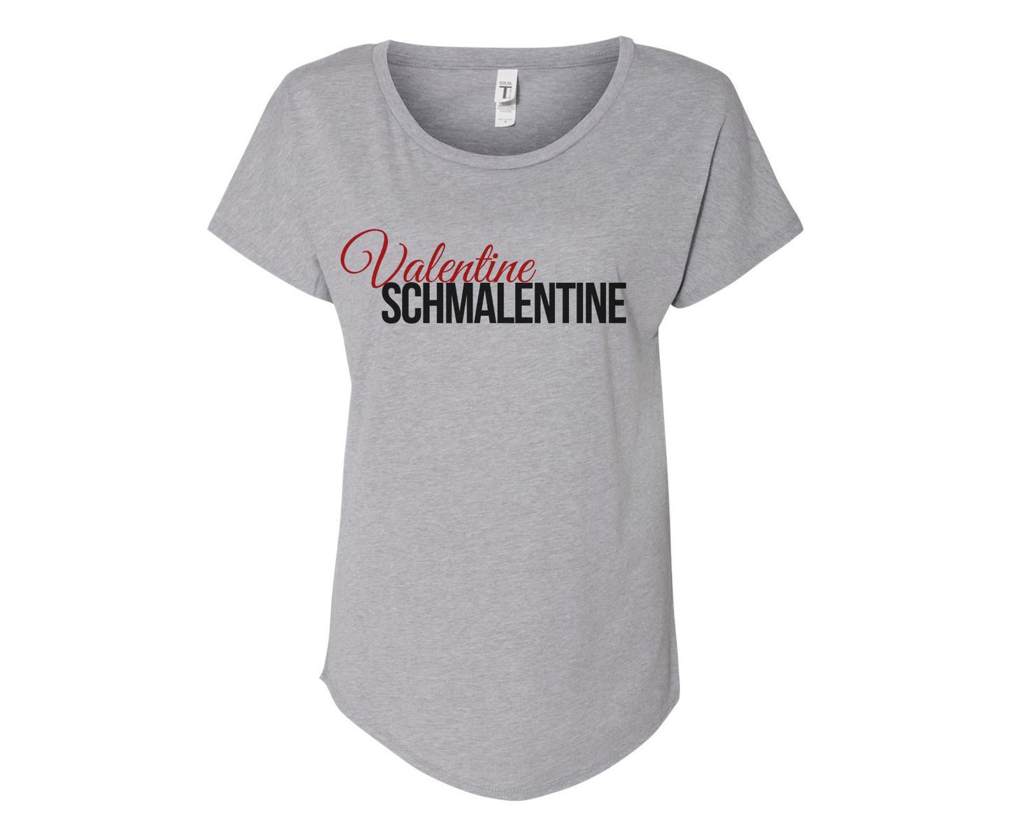 Valentine Schmalentine Ladies Tee Shirt - In Grey & White