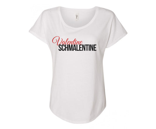 Valentine Schmalentine Ladies Tee Shirt - In Grey & White