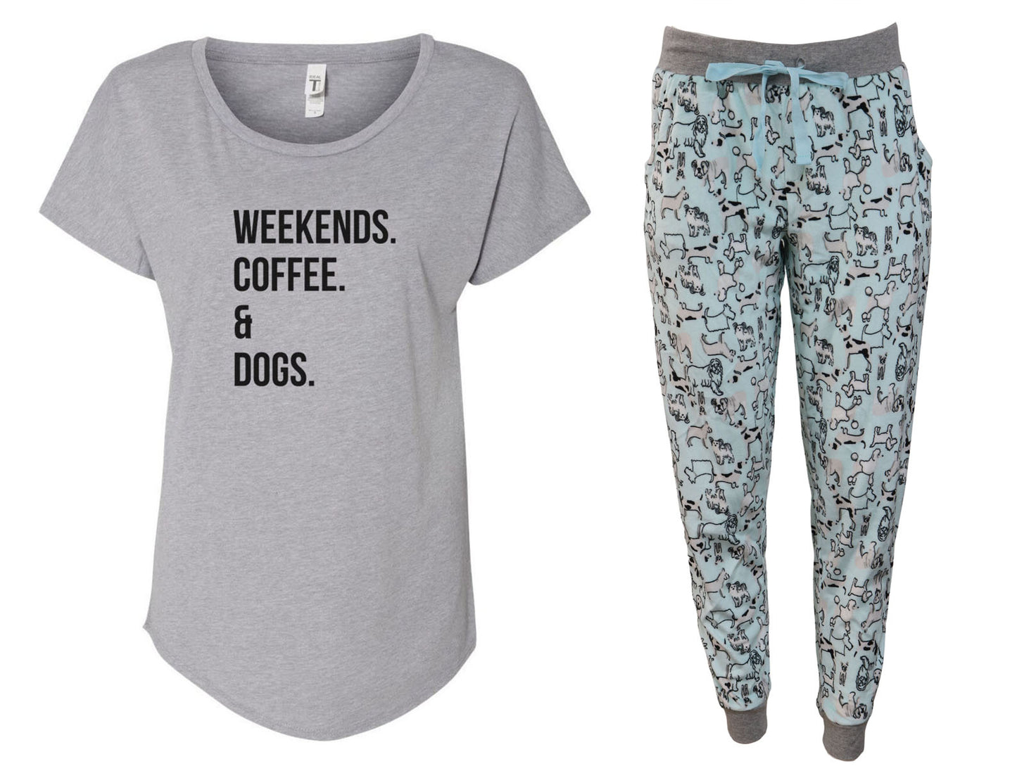 Weekends, Coffee and Dogs Pajama Jogger Set