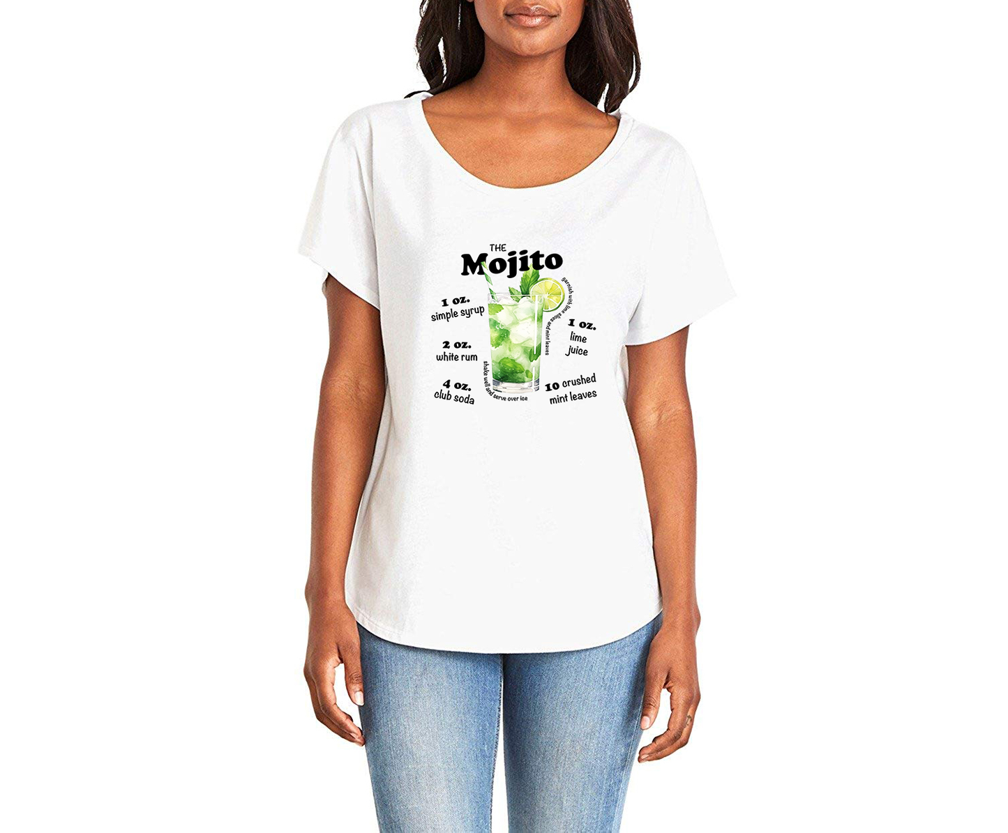 Mojito Recipe Ladies Tee Shirt - White