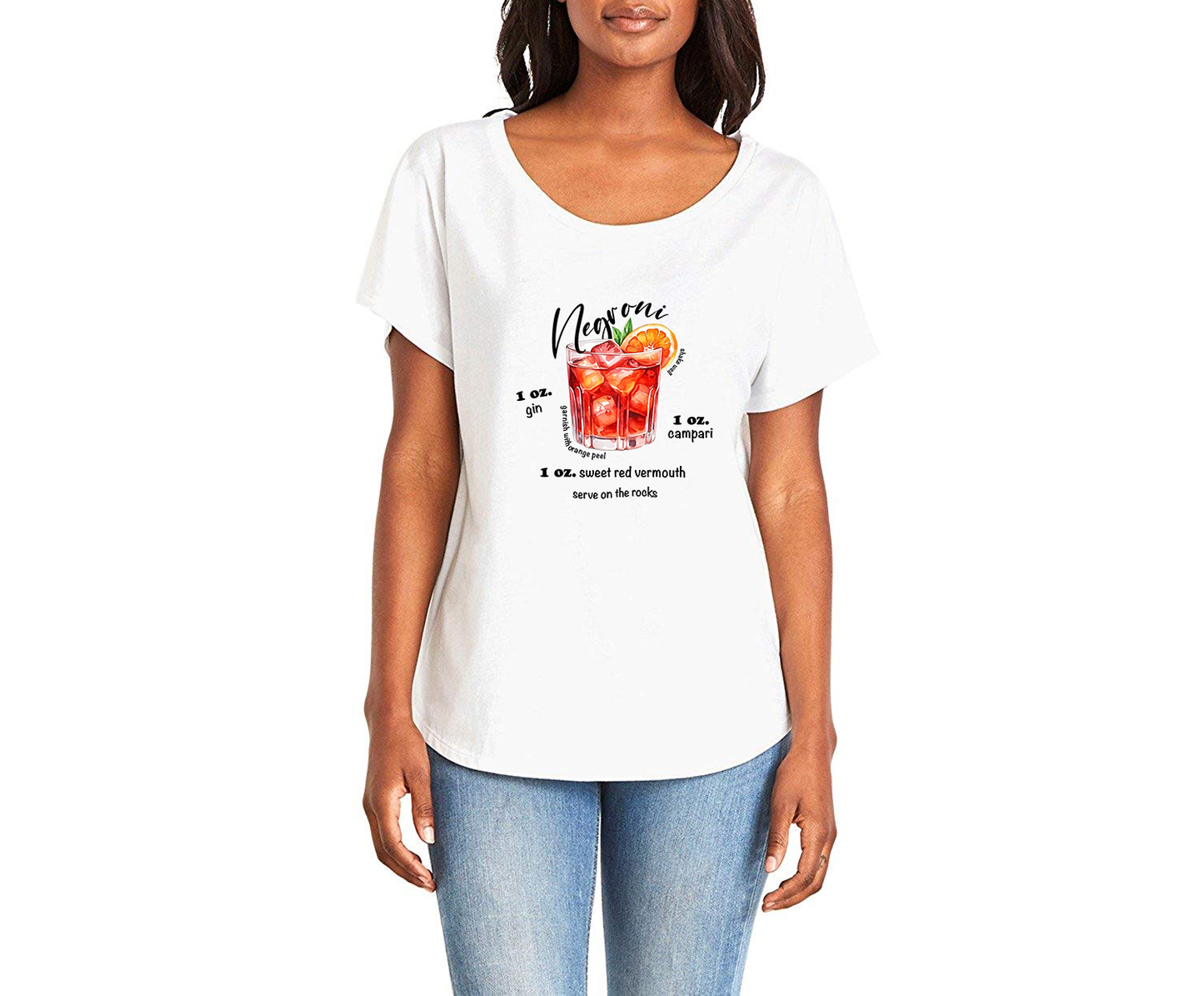 Negroni Recipe Ladies Tee Shirt - White