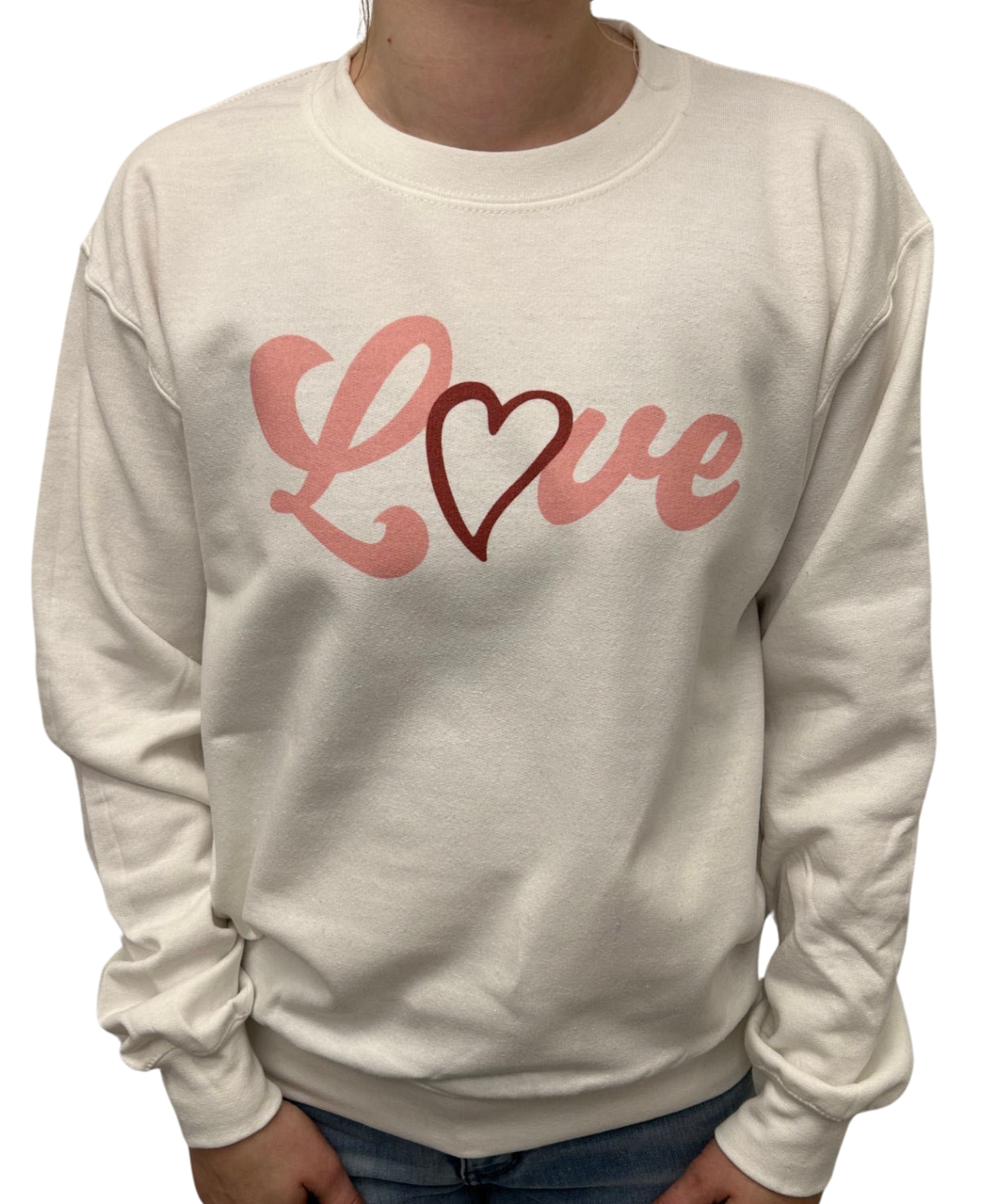 Love Heart Gilden Crew Neck Sweatshirt - White