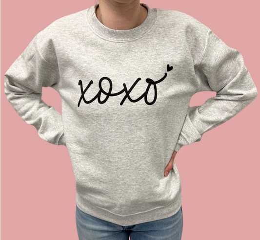 XOXO Heart Gilden Crew Neck Sweatshirt - Grey