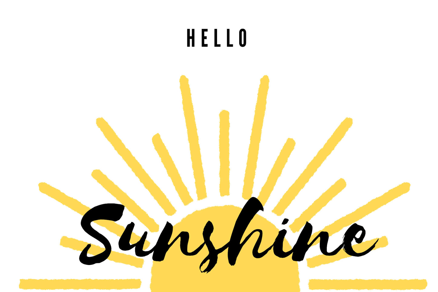 Hello Sunshine Bright Ladies Fit Tee - In Grey & White