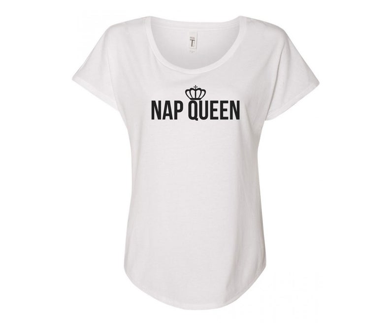 Nap Queen Ladies Tee Shirt - In Grey & White