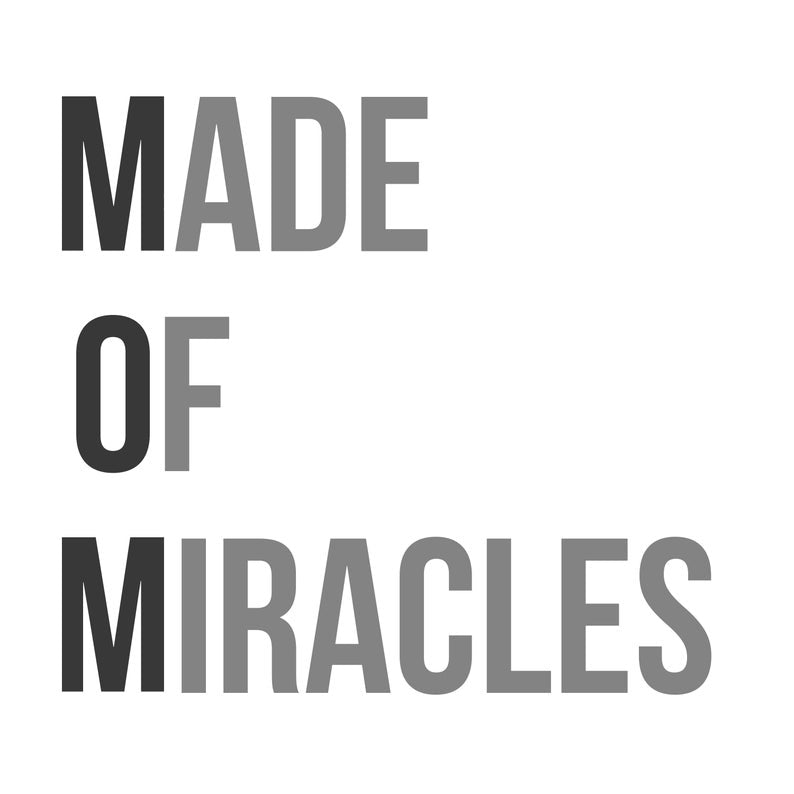 MOM: Made Of Miracles Ladies Tee- In Grey & White