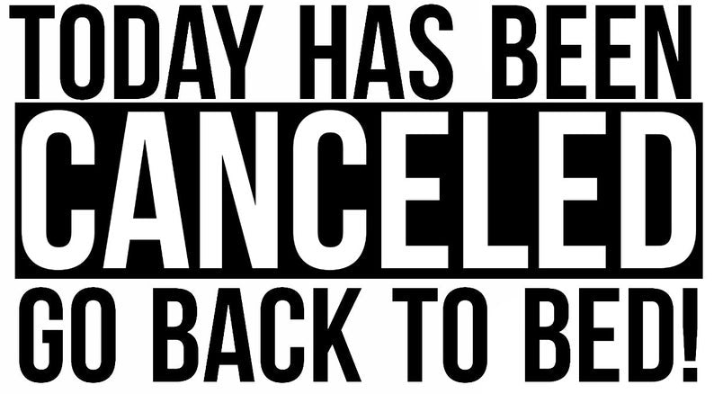 Today Has Been Canceled Ladies Tee - In Grey & White