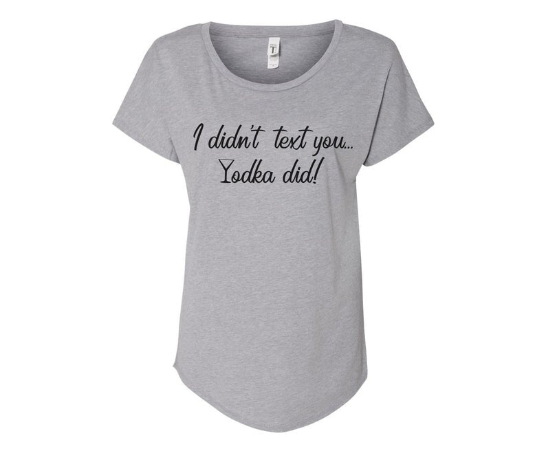 Vodka Did It Ladies Tee - In Grey & White