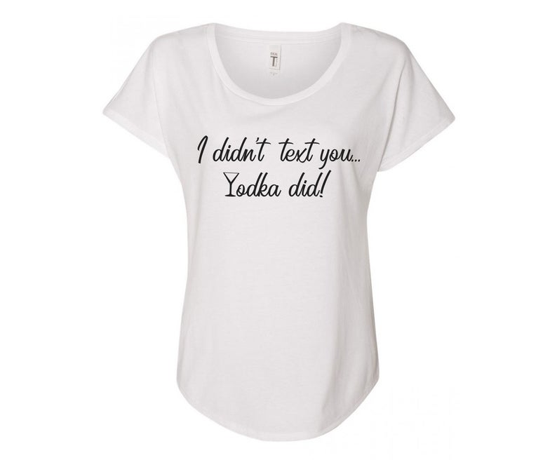 Vodka Did It Ladies Tee - In Grey & White