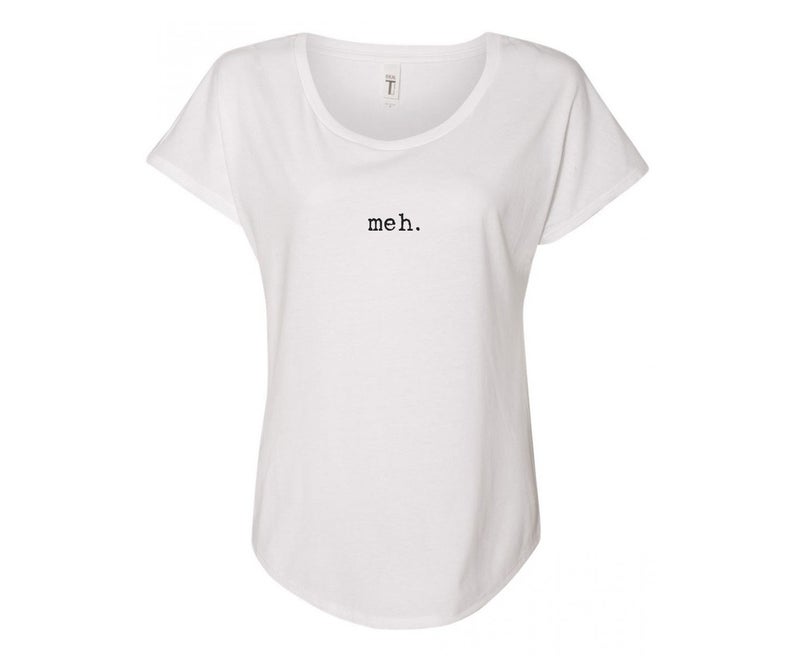 Meh Ladies Tee Shirt - In Grey & White