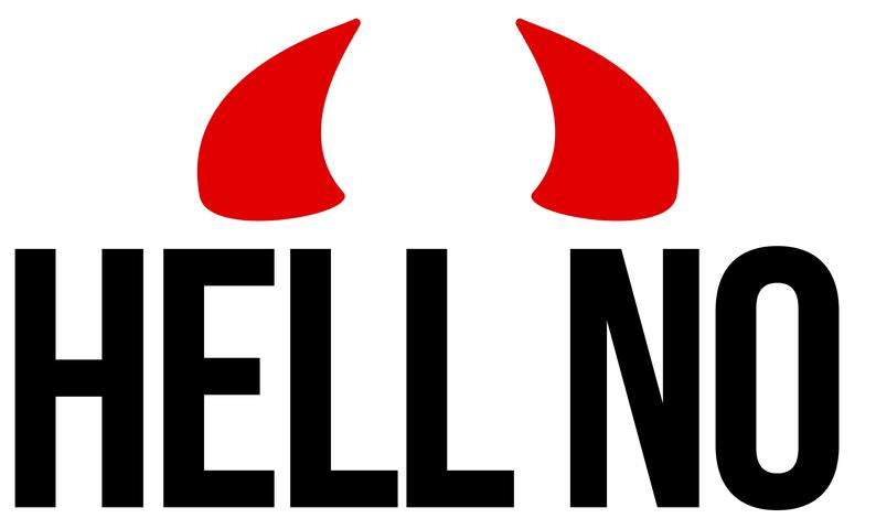 Hell No Ladies Tee Shirt - In Grey & White