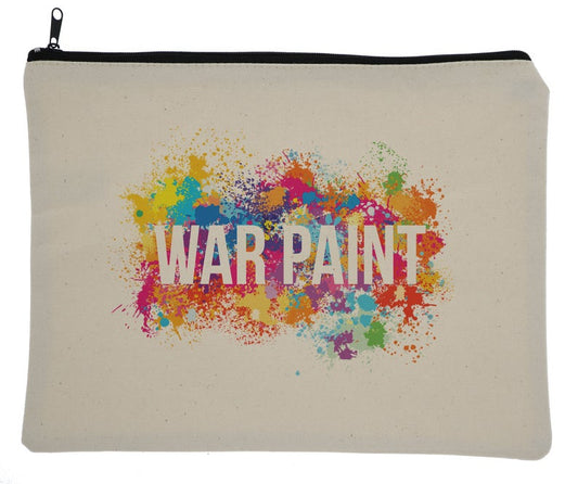 Color Splatter War Paint Canvas Zipper Bag