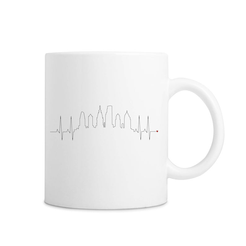 Philadelphia Pride Heartbeat Skyline Mug