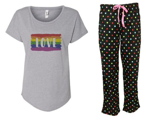 Rainbow Love Polka Dots Pride Pajama Set