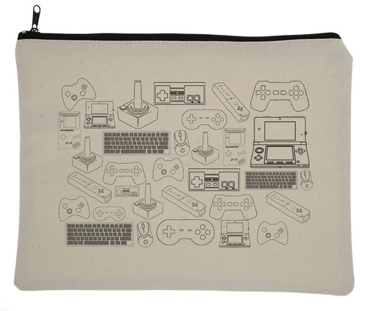 Vintage Video Controller Canvas Zipper Bag