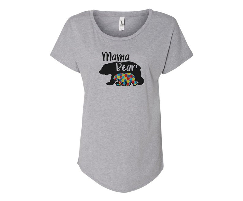 Mama Bear Autism Awareness Tee - In Grey & White