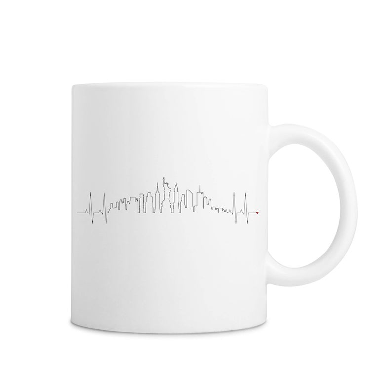 New York Love Heartbeat Skyline Mug