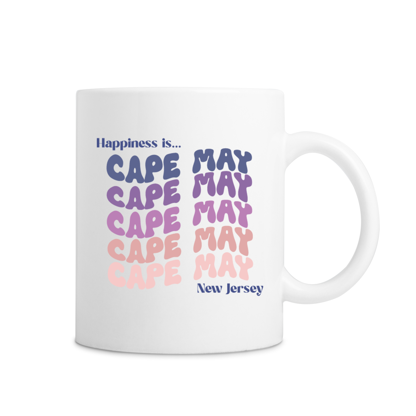 Happiness Is Cape May Mug - White