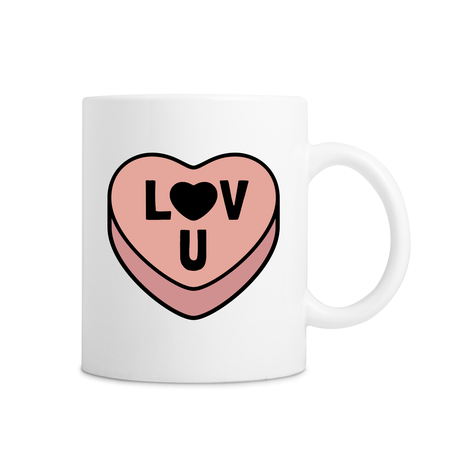 LOV U Peachy Heart Valentine's Day Mug & Sock Set