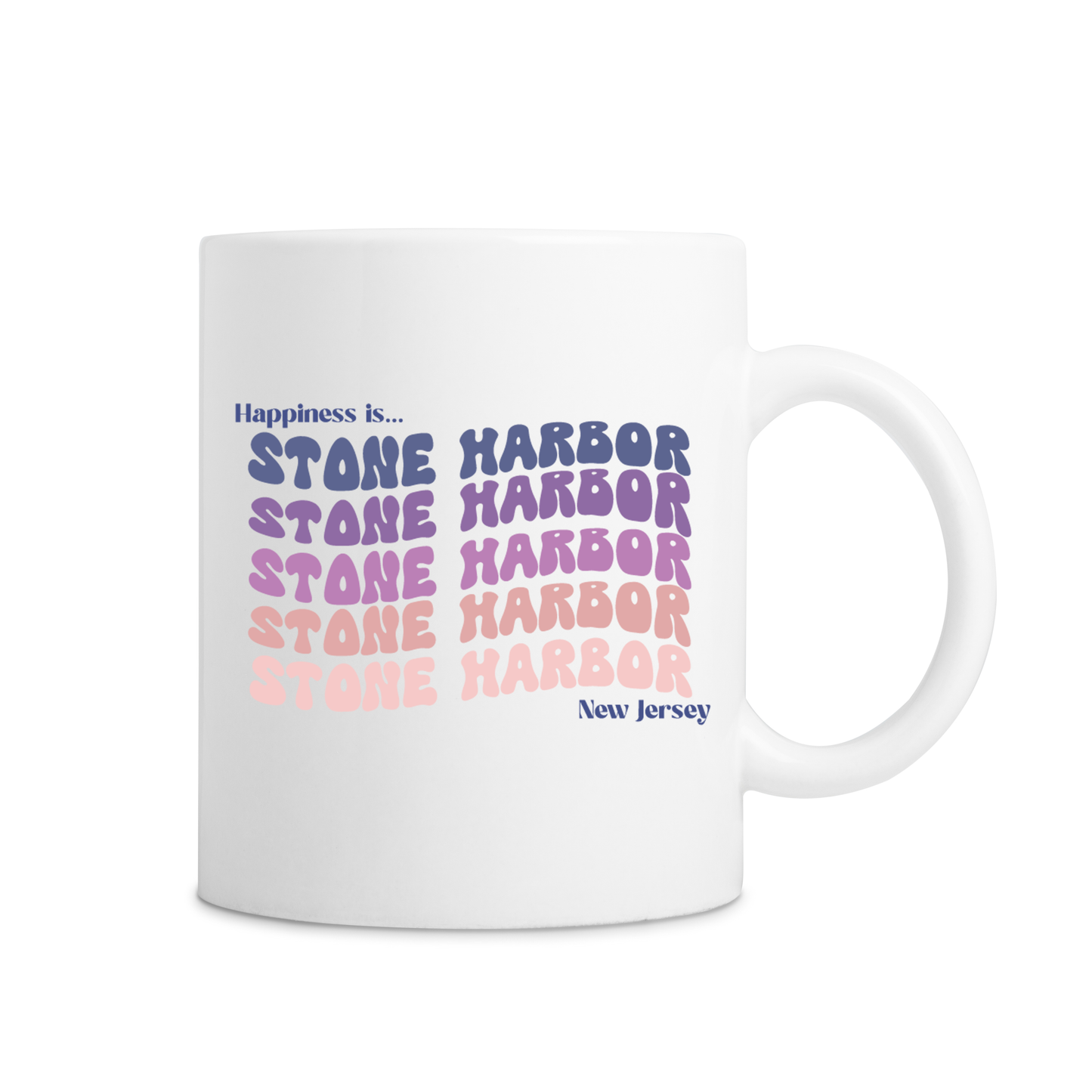 Happiness Is Stone Harbor Mug - White